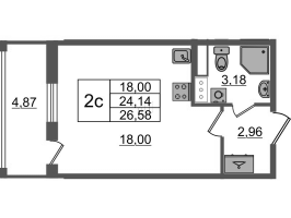 Студия № 21 Корп.: 2.4 , Секция 1  в ЖК Бионика заповедная