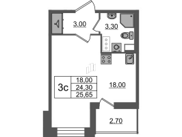 Студия № 137 Корп.: 1.2 , Секция 2  в ЖК Бионика заповедная