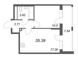 2 ккв (Евро) № 214 Корп.: 2.5 , Секция 2  в ЖК Бионика заповедная