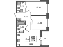 3 ккв (Евро) № 1383 Корп.: 1.4 , Секция 4.3  в ЖК Бионика заповедная