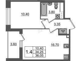 2 ккв (Евро) № 165 Корп.: 1.4 , Секция 1.3  в ЖК Бионика заповедная