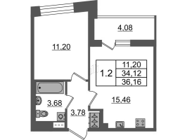 2 ккв (Евро) № 316 Корп.: 2.1 , Секция 3  в ЖК Бионика заповедная
