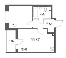 2 ккв (Евро) № 7 Корп.: 2.1 , Секция 1  в ЖК Бионика заповедная