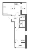 2 ккв (Евро) № 543 Корп.: 2.1 , Секция 4  в ЖК Бионика заповедная