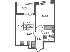 1 ккв № 10 Корп.: 2.3 , Секция 1  в ЖК Бионика заповедная