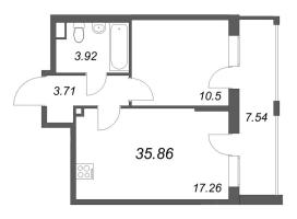 2 ккв (Евро) № 134 Корп.: 2.5 , Секция 2  в ЖК Бионика заповедная