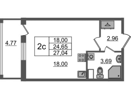 Студия № 2 Корп.: 2.2 , Секция 1  в ЖК Бионика заповедная