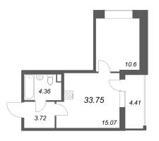 2 ккв (Евро) № 132 Корп.: 2.5 , Секция 2  в ЖК Бионика заповедная