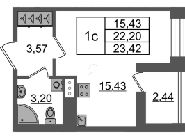 Студия № 139 Корп.: 2.1 , Секция 1  в ЖК Бионика заповедная