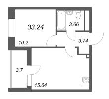 2 ккв (Евро) № 496 Корп.: 2.1 , Секция 4  в ЖК Бионика заповедная