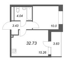 2 ккв (Евро) № 542 Корп.: 2.1 , Секция 4  в ЖК Бионика заповедная