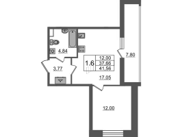 2 ккв (Евро) № 9 Корп.: 2.4 , Секция 1  в ЖК Бионика заповедная