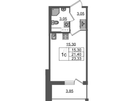 Студия № 24 Корп.: 1.1 , Секция 1  в ЖК Бионика заповедная