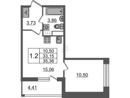 1 ккв № 140 Корп.: 2.3 , Секция 2  в ЖК Бионика заповедная