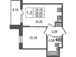 2 ккв (Евро) № 137 Корп.: 2.3 , Секция 2  в ЖК Бионика заповедная