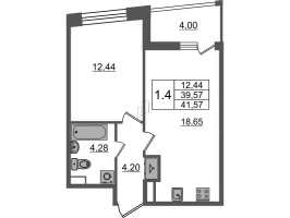 2 ккв (Евро) № 110 Корп.: 2.4 , Секция 2  в ЖК Бионика заповедная