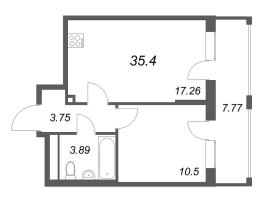 2 ккв (Евро) № 141 Корп.: 2.5 , Секция 2  в ЖК Бионика заповедная