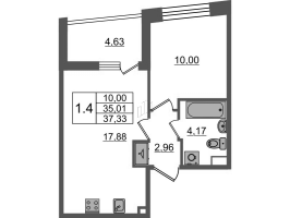2 ккв (Евро) № 116 Корп.: 2.2 , Секция 2  в ЖК Бионика заповедная