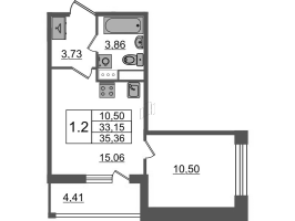 1 ккв № 180 Корп.: 2.3 , Секция 2  в ЖК Бионика заповедная