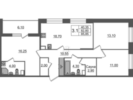 4 ккв (Евро) № 75 Корп.: 1.2 , Секция 2  в ЖК Бионика заповедная