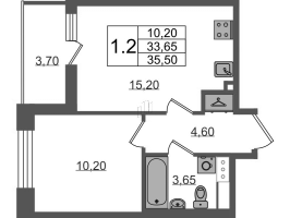 2 ккв (Евро) № 1438 Корп.: 1.4 , Секция 4.4  в ЖК Бионика заповедная