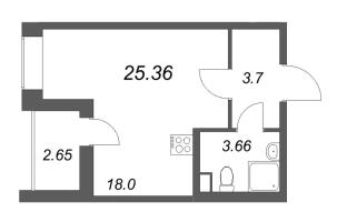 Студия № 404 Корп.: 2.1 , Секция 4  в ЖК Бионика заповедная