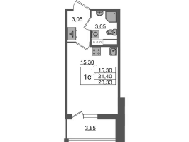 Студия № 38 Корп.: 1.1 , Секция 1  в ЖК Бионика заповедная