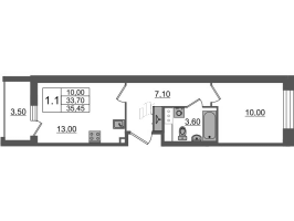 1 ккв № 322 Корп.: 1.2 , Секция 4  в ЖК Бионика заповедная