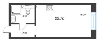 Студия № 12 Корп.: 8 , Секция 1  в ЖК Большая Охта