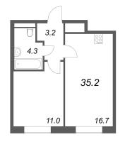 2 ккв (Евро) № 139 Корп.: 5 , Секция 2  в ЖК Большая Охта