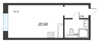 Студия № 20 Корп.: 8 , Секция 1  в ЖК Большая Охта