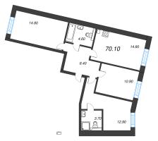 4 ккв (Евро) № 81 Корп.: 9 , Секция 2  в ЖК Большая Охта
