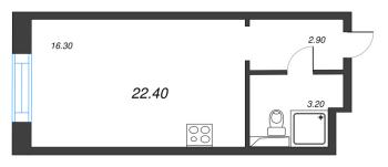 Студия № 282 Корп.: 6 , Секция 3  в ЖК Большая Охта