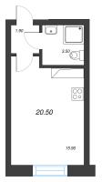 Студия № 48 Корп.: 1 , Секция 1  в ЖК Большая Охта