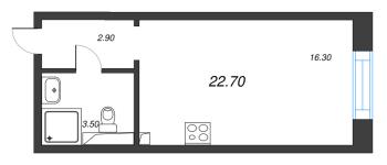 Студия № 15 Корп.: 8 , Секция 1  в ЖК Большая Охта