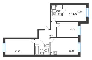 4 ккв (Евро) № 20 Корп.: 9 , Секция 1  в ЖК Большая Охта