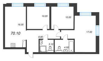 4 ккв (Евро) № 174 Корп.: 9 , Секция 3  в ЖК Большая Охта