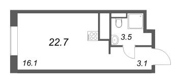 Студия № 17 Корп.: 5 , Секция 1  в ЖК Большая Охта