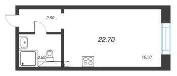 Студия № 13 Корп.: 8 , Секция 1  в ЖК Большая Охта