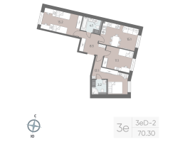 4 ккв (Евро) № 101 Корп.: 9 , Секция 2  в ЖК Большая Охта