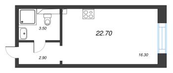 Студия № 14 Корп.: 8 , Секция 1  в ЖК Большая Охта