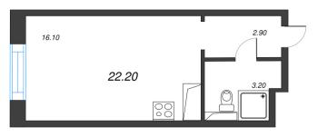 Студия № 314 Корп.: 6 , Секция 3  в ЖК Большая Охта