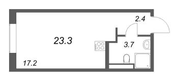 Студия № 4 Корп.: 5 , Секция 1  в ЖК Большая Охта