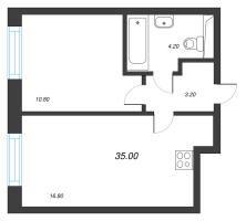2 ккв (Евро) № 7 Корп.: 9 , Секция 1  в ЖК Большая Охта