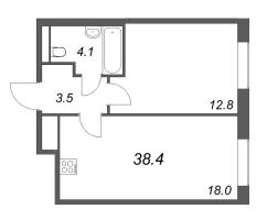 2 ккв (Евро) № 259 Корп.: 5 , Секция 4  в ЖК Большая Охта