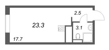 Студия № 16 Корп.: 5 , Секция 1  в ЖК Большая Охта