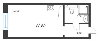 Студия № 21 Корп.: 8 , Секция 1  в ЖК Большая Охта