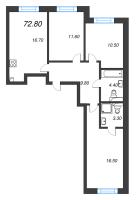 4 ккв (Евро) № 90 Корп.: 9 , Секция 2  в ЖК Большая Охта