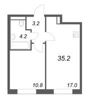 2 ккв (Евро) № 134 Корп.: 5 , Секция 2  в ЖК Большая Охта