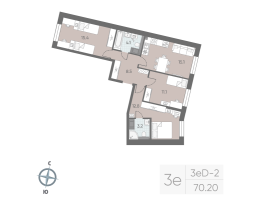 4 ккв (Евро) № 111 Корп.: 9 , Секция 2  в ЖК Большая Охта